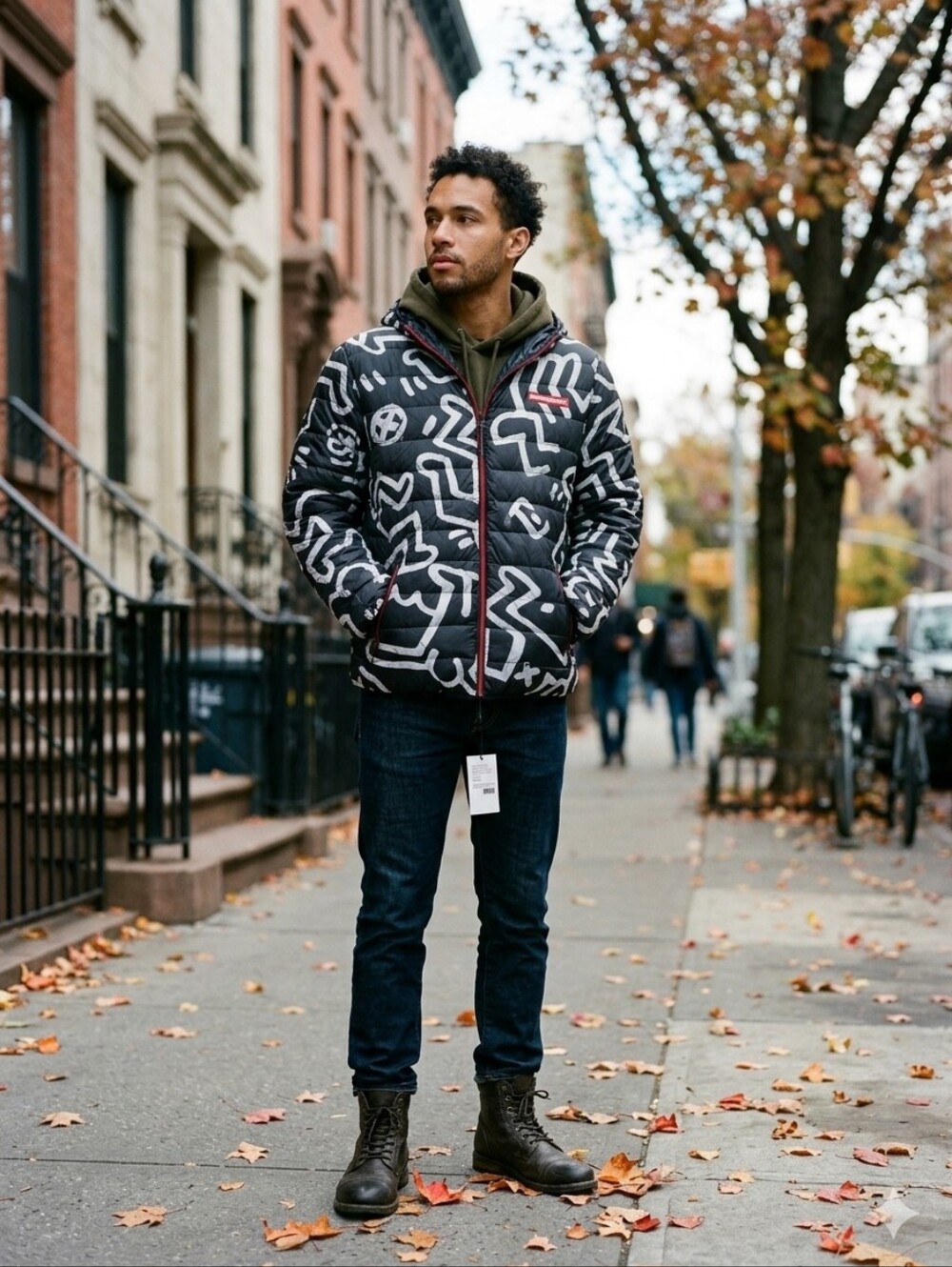 Members Only Keith Haring Foundation Puffer Jacket- REVERSIBLE* SEE MEASUREMENTS